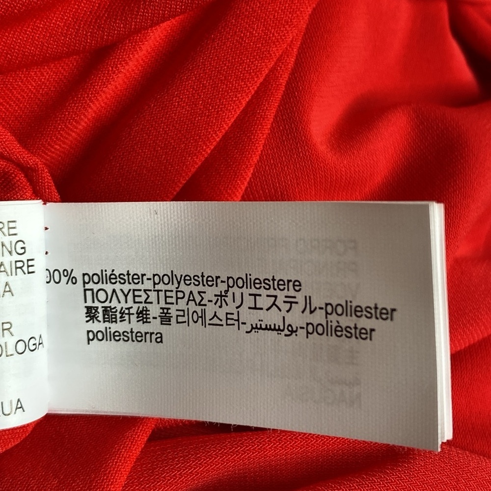 NWT. Zara Intense Red Draped Lingerie-Style Midi Dress. Size S. - Picture 13 of 14